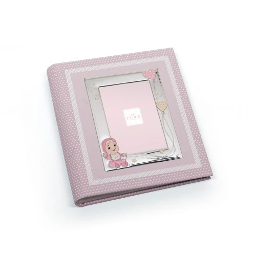 ALBUM BIMBO CON PALLONCINI 25X30 ROSA CON P.FOTO 13X18