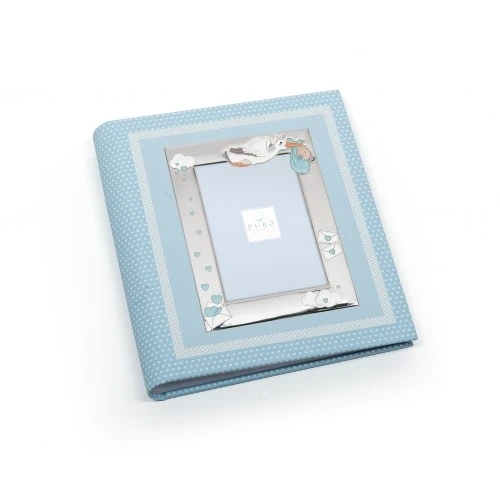 ALBUM CICOGNA 25X30 CELESTE CON P.FOTO 13X18