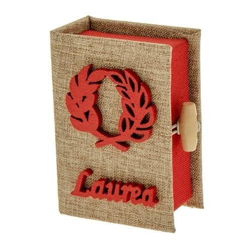 SCATOLA LAUREA CON CORONA DI ALLORO CM.6X8 