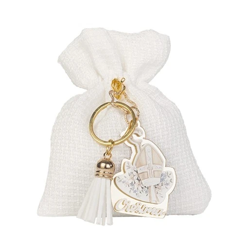 ALTARE BAG PORTACHIAVI CM 10X12 CRESIMA - PORTACONFETTI 