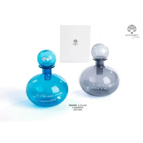 AMPOLLA FRASI D'AMORE 13 CM. VETRO 