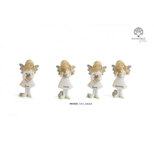 ANGELO CON CUORE 9 CM. RESINA