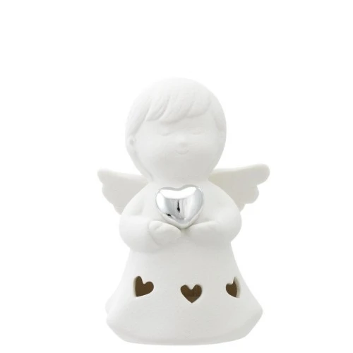 ANGIOLETTO H. 12 CON LED E CUORE ARGENTO