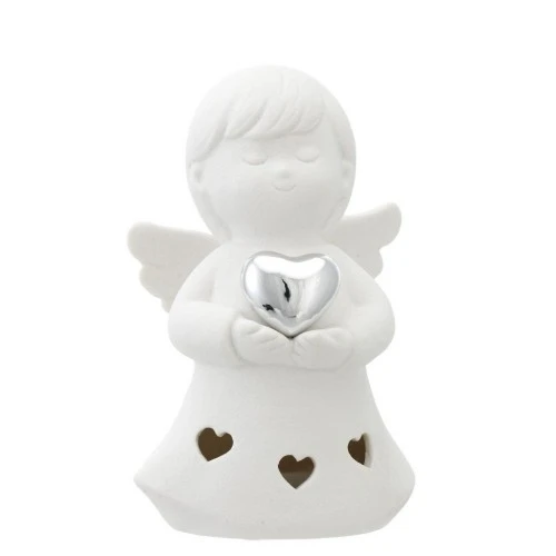 ANGIOLETTO H. 14 CON LED E CUORE ARGENTO