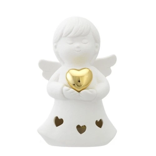 ANGIOLETTO H. 14 CON LED E CUORE ORO