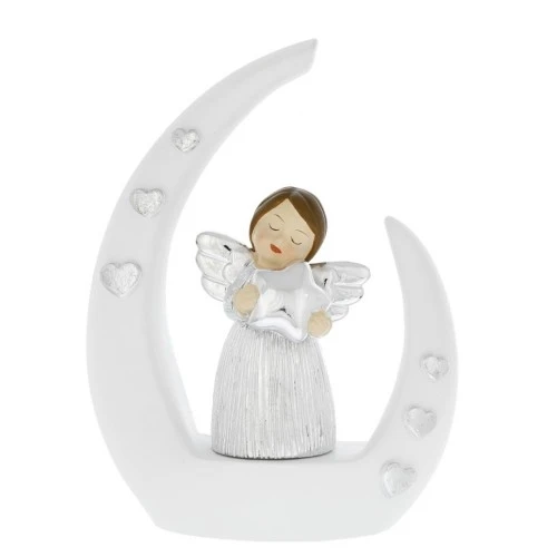 ANGIOLETTO SU BASE STILIZZATA BIANCA - CON STELLA CM.14