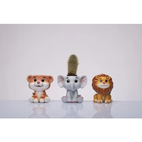 Vasetto Porta Piantina Animali della Giungla assortiti: Bomboniera Solidale Cuorematto