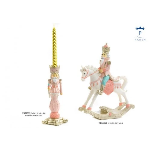 ANTICO GENERALE SU CAVALLO A DONDOLO 28.7 CM. RESINA