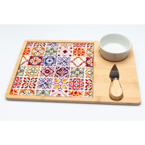 Bomboniera Solidale Matrimonio Cuorematto: Antipastieracon Ciotola Coltellino cm. 33X22