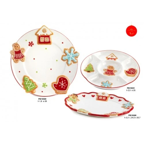 ANTIPASTIERA SOG. NATALIZI MARZAP. 25 CM. CERAMICA