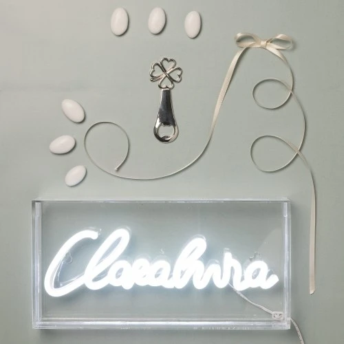 APRIBOTTIGLIA SILVER C/QUADRIFOGLIO