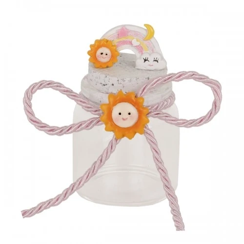 BOMBONIERA - ARCOBALENO BARATTOLO ROSA H.8 