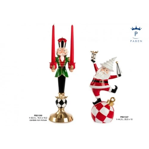 BABBO NATALE DANZANTE SU SFERA 44.3 CM. RESINA