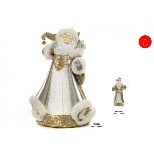 BABBO NATALE VEST. ORO 13 CM. RESINA-AP