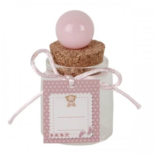 BOMBONIERA - BALL BARATTOLO H8 BABY ROSA PVC BOX