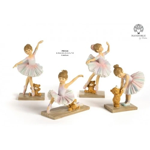 BALLERINA CON ORSETTO 16 CM. RESINA - COMUNIONE