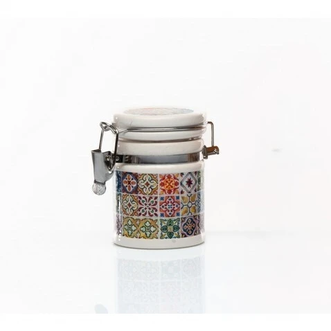 Bomboniera Solidale Cuorematto Sicily: Barattolino Portaspezie in Porcellana Maiolica