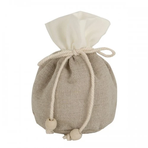 PORTA CONFETTI NATURAL PALLA CM.10 BORDO BIANCO