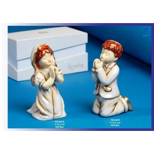 BIMBA CHE PREGA 10 CM.PORCELLANA 