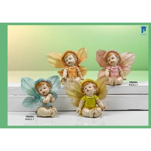 BIMBA SEDUTA CON ALI 8.5 CM. RESINA