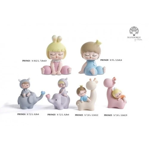 BIMBA SU GIRAFFA 7.6 CM. RESINA