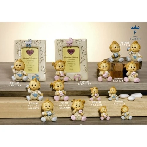 BIMBO CON SONAGLINO/BIBERON 3.5 CM.RESINA