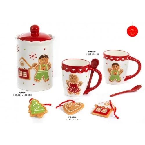 BISCOTTO NATALIZIO 7.5 CM. CERAMICA