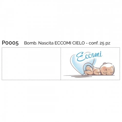 BOMB.NASCITA ECCOMI CIELO CONF.25 PZ