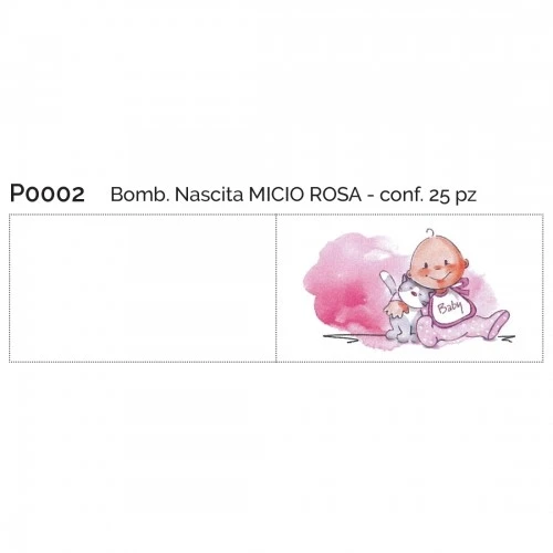 BOMB.NASCITA MICIO ROSA CONF.25 PZ