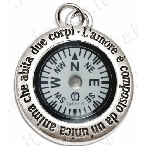 Bomboniera ciondolo bussola L’amore è tema Viaggio