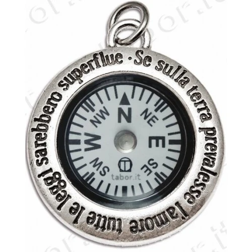 Bomboniera ciondolo bussola Se sulla terra tema Viaggio