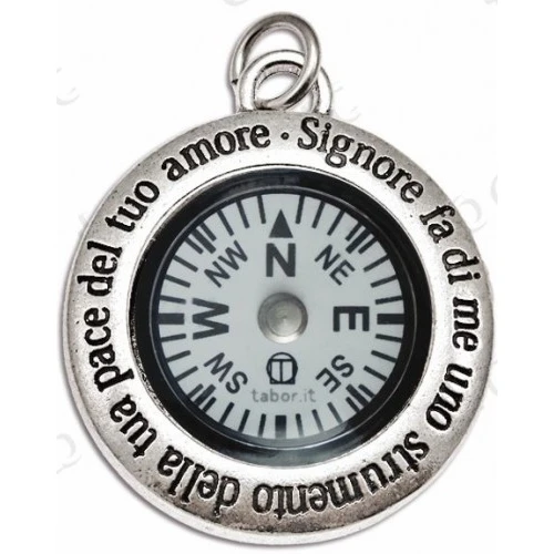 Bomboniera ciondolo bussola Signore fai di me tema Viaggio