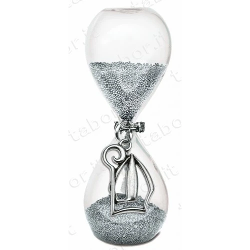 Bomboniera clessidra sabbia argento cresima