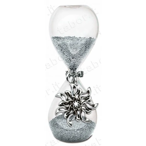Bomboniera clessidra sabbia argento sole