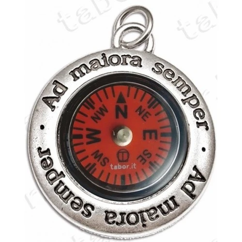 Bomboniera laurea ciondolo bussola rossa Ad maiora semper