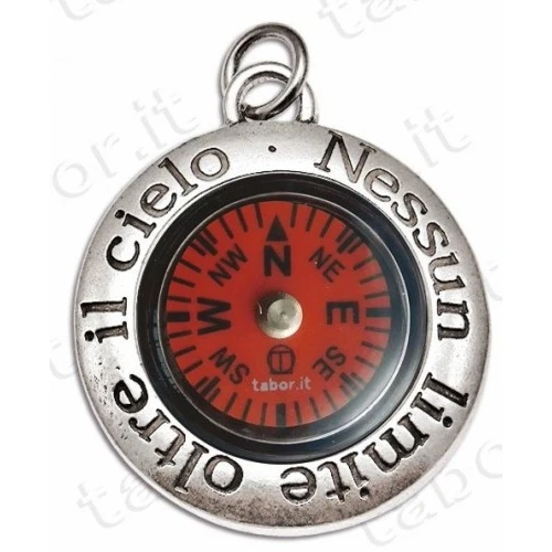 Bomboniera laurea ciondolo bussola rossa Nessun limite oltre il cielo