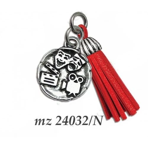 Bomboniera laurea ciondolo dams con nappina rossa