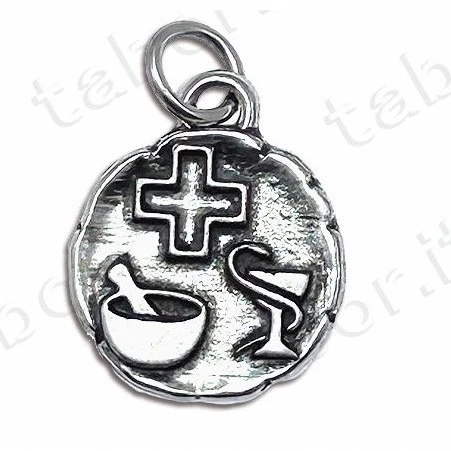 Bomboniera laurea ciondolo farmacia in metallo