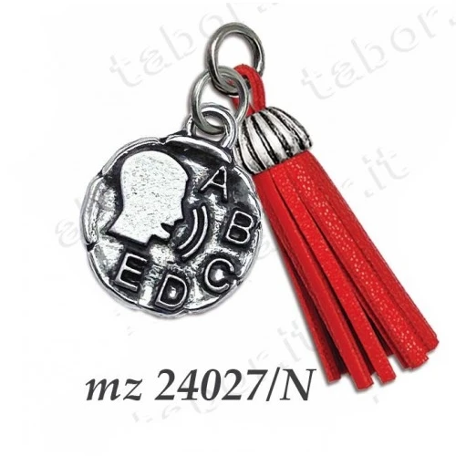 Bomboniera laurea ciondolo logopedia con nappina rossa