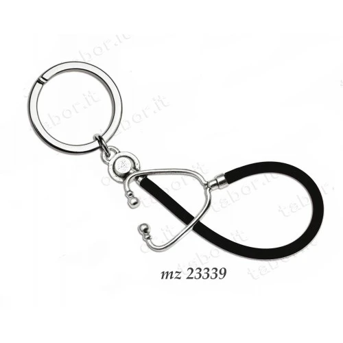 Bomboniera laurea in medicina Portachiavi stetoscopio nero