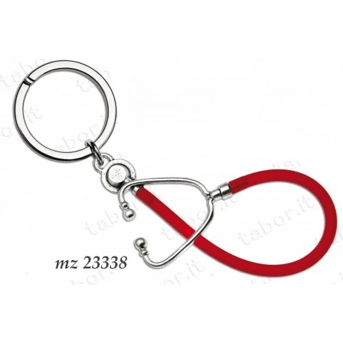 Bomboniera laurea in medicina Portachiavi stetoscopio rosso