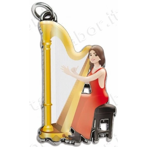 Bomboniera laurea in musica ciondolo arpa donna smaltato