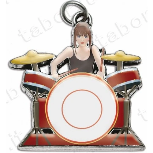 Bomboniera laurea in musica ciondolo batteria donna smaltato