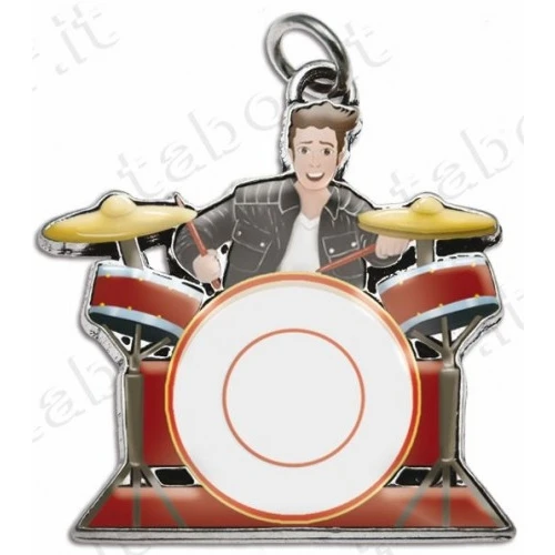 Bomboniera laurea in musica ciondolo batteria uomo smaltato