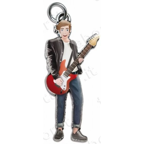 Bomboniera laurea in musica ciondolo chitarra elettrica uomo smaltato