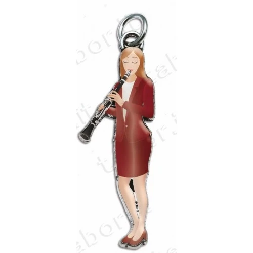 Bomboniera laurea in musica ciondolo clarinetto donna smaltato