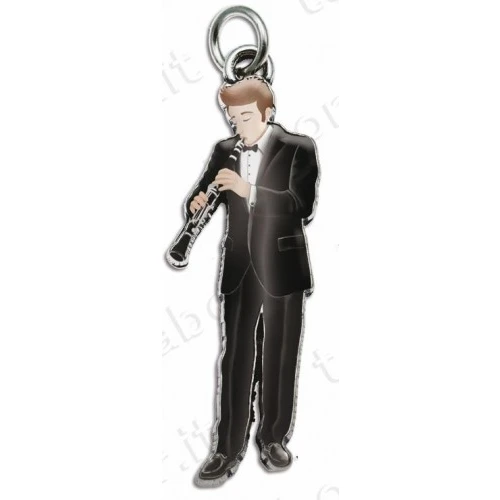 Bomboniera laurea in musica ciondolo clarinetto uomo smaltato