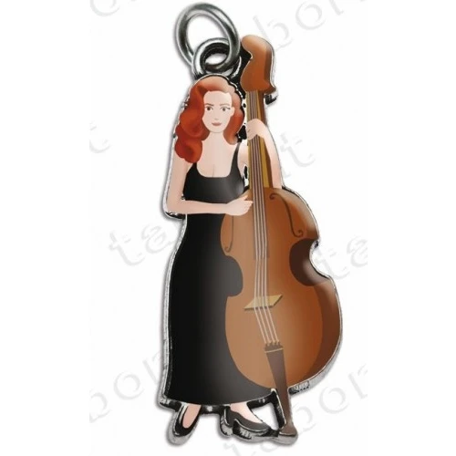 Bomboniera laurea in musica ciondolo contrabbasso donna smaltato