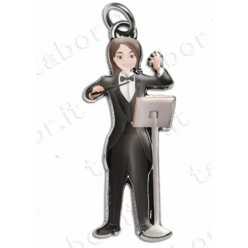 Bomboniera laurea in musica ciondolo direttore d’orchestra donna smaltato