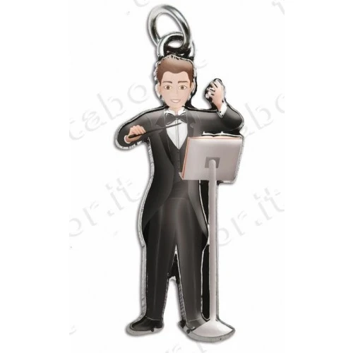 Bomboniera laurea in musica ciondolo direttore d’orchestra uomo smaltato